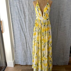 Floral Backless Maxi Dress